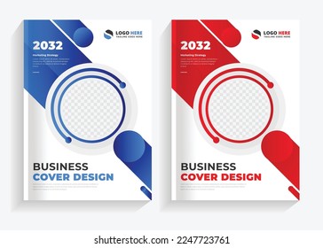 corporate book cover modern annual report a4 template set, abstract business flyer size A4 template, creative cover, trend book cover brochure