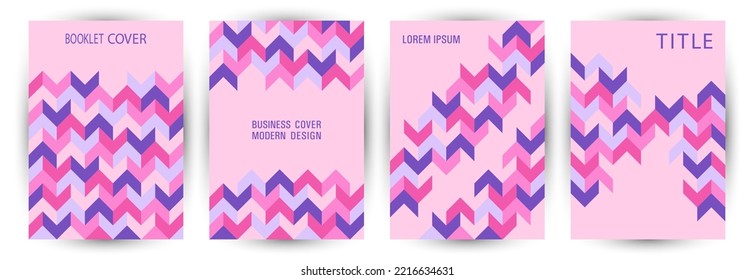 Corporate Booklet-Titelvorlagen Set Grafikdesign. Im Bauhaus Stil trendige Banner-Template-Set Vektorgrafik. Tile geometrische Elemente, Hintergrund A4-Kartendesign