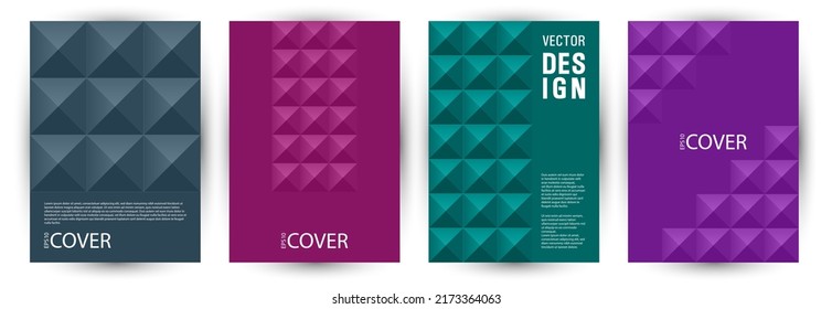 Corporate booklet front page layout bundle geometric design. Modernism style premium placard template bundle Eps10. Tile geometric shapes pattern A4 card design