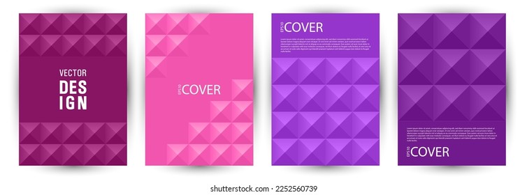 Corporate booklet front page mokup bundle graphic design. Suprematism style hipster front page template bundle Eps10. Tile geometric elements structure vertical cover design