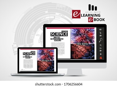 Corporate booklet or presentation templates with 3D rendering technology concept