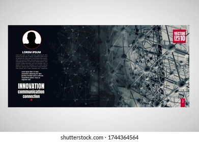 Corporate booklet or presentation templates with 3D rendering technology concept