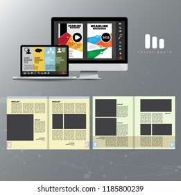 Corporate booklet or presentation templates. Easy for use in flyer, vector