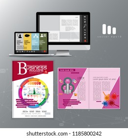 Corporate booklet or presentation templates. Easy for use in flyer, vector
