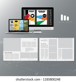 Corporate booklet or presentation templates. Easy for use in flyer, vector