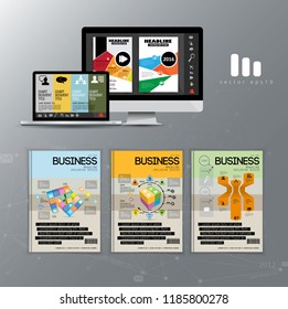 Corporate booklet or presentation templates. Easy for use in flyer, vector