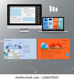 Corporate booklet or presentation templates. Easy for use in flyer, vector