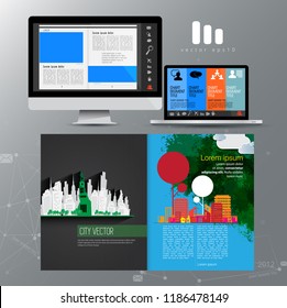 Corporate booklet or presentation templates. Easy for use in flyer, vector