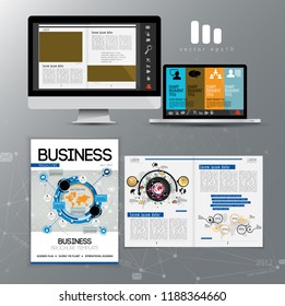 Corporate Booklet oder Präsentationsvorlagen. Einfach in Flyer, Vektorgrafik