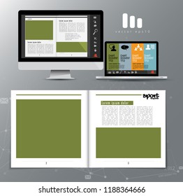Folleto corporativo o plantillas de presentación. Fácil de usar en volante, vector