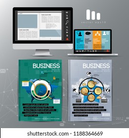 Corporate booklet or presentation templates. Easy for use in flyer, vector