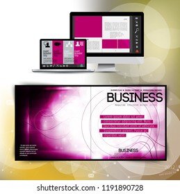 Corporate booklet or presentation templates. Easy for use in flyer, vector