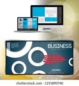 Corporate booklet or presentation templates. Easy for use in flyer, vector