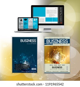 Corporate booklet or presentation templates. Easy for use in flyer, vector