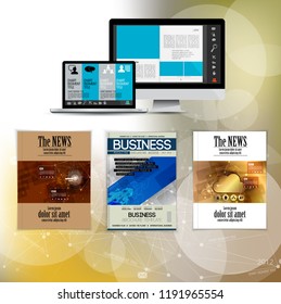 Corporate booklet or presentation templates. Easy for use in flyer, vector