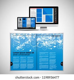 Corporate Booklet oder Präsentationsvorlagen. Einfach in Flyer, Vektorgrafik