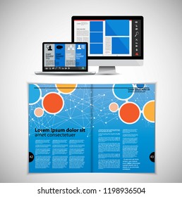 Corporate booklet or presentation templates. Easy for use in flyer, vector