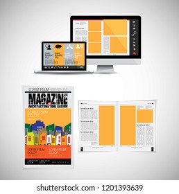 Corporate booklet or presentation templates. Easy for use in flyer, vector