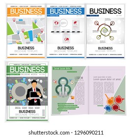 Folleto corporativo o plantillas de presentación. Fácil de usar en volante, vector