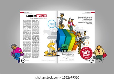 Folleto corporativo o plantillas de presentación. Fácil de usar en volante, vector