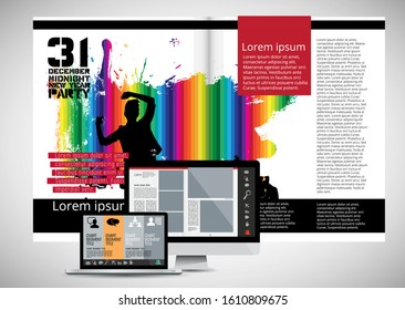 Corporate booklet or presentation templates. Easy for use in flyer, vector