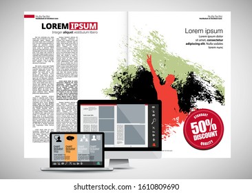 Corporate booklet or presentation templates. Easy for use in flyer, vector