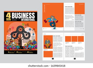 Folleto corporativo o plantillas de presentación. Fácil de usar en volante, vector