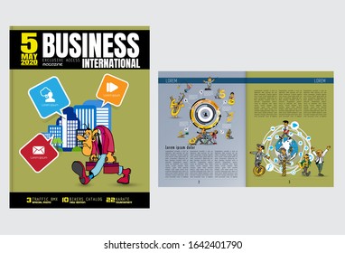 Corporate Booklet oder Präsentationsvorlagen. Einfach in Flyer, Vektorgrafik