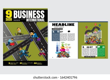 Corporate booklet or presentation templates. Easy for use in flyer, vector