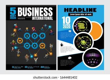Corporate booklet or presentation templates. Easy for use in flyer, vector