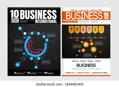 Corporate booklet or presentation templates. Easy for use in flyer, vector