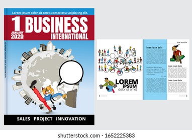 Corporate Booklet oder Präsentationsvorlagen. Einfach in Flyer, Vektorillustration