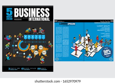Corporate booklet or presentation templates. Easy for use in flyer, vector