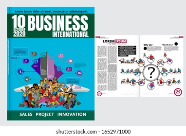 Corporate booklet or presentation templates. Easy for use in flyer, vector