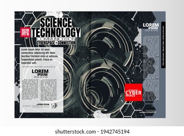 Corporate booklet or presentation templates with technology concept