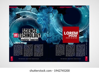 Folleto corporativo o plantillas de presentación con concepto de tecnología