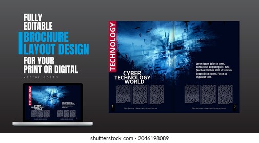 Corporate booklet or presentation templates with technology concept