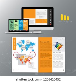 Corporate booklet or presentation templates, vector