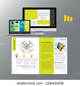 Corporate booklet or presentation templates, vector