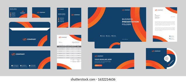 Corporate brand identity design with full set