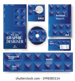 Corporate Brand Identity Mockup set with digital elements. Classic full stationery template design. Editable vector illustration: Story design, Banner, Social media post, envelope, report etc.