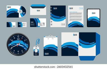 Corporate Brand Identity Mockup set with digital elements