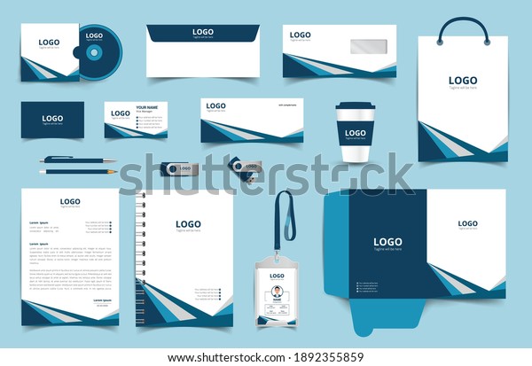 Download Corporate Brand Identity Mockup Set Digital Stock Vector ...