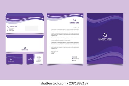 Corporate brand identity, stationary design, letterhead, business card, envelope, cover and folder design vector