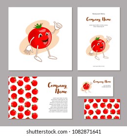 Corporate branding cheerful vegetable in cartoon style