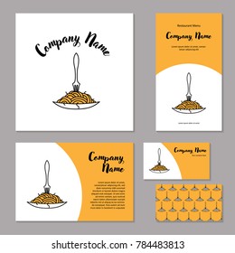 Corporate branding Fork in plate with spaghetti