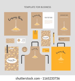 Corporate branding Fork with spaghetti white line