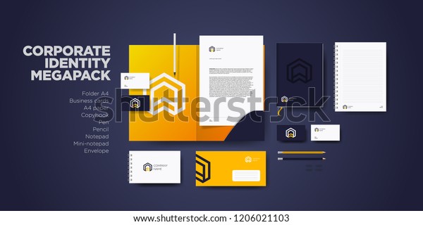 Download Free Corporate Branding Identity Design Stationery Mockup Stock Vector Royalty Free 1206021103 PSD Mockups.