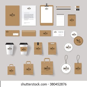 corporate branding identity mock up template for coffee shop and restaurant. card .menu.vector.stationary.packaging,black.paper