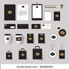 corporate branding identity mock up template for coffee shop and restaurant. card .menu.vector.stationary.packaging,